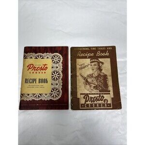 2 VTG 1940s National Presto Cooker Recipe‎ Book Instruction Cooking Time Tables